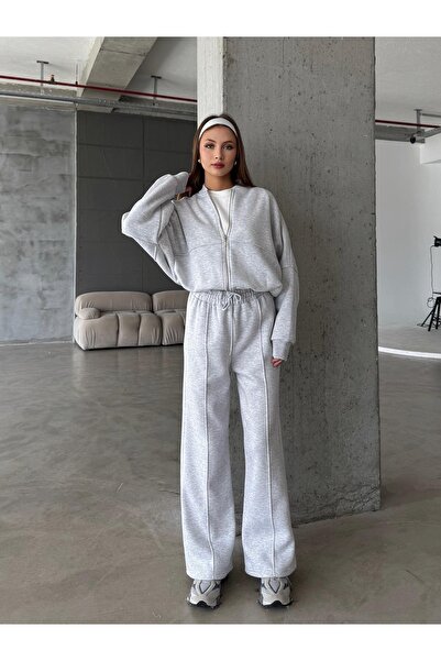 YAKAMEL Women's 3-Ply Bomber Jacket Tracksuit Set