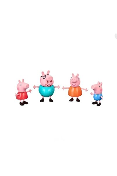 OEM Peppa Pig Happy Family Figurine Set, 4 Pieces, Toy for Children, Gift Cartoon Characters