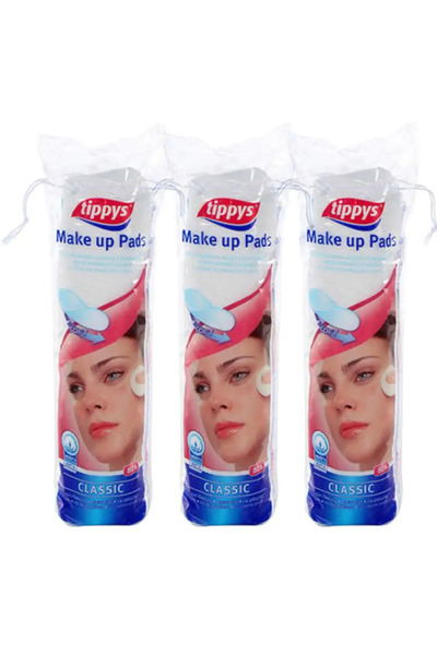 Tippys وسادات قطنية لإزالة المكياج، 3 × 80 سم، قطن 100%