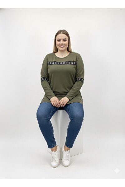 Roxxlen Γυναικεία μπλούζα Agraf μεγάλου μεγέθους