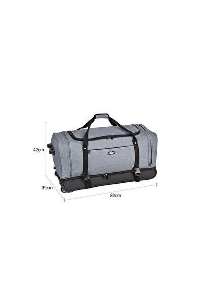 Lee Cooper XL roller travel bag, 2 compartments, 600D polyester/cotton, 80 cm, grey