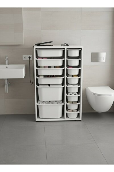 Pratico Rine 14 Sepetli Çok Amaçlı Banyo Dolabı Beyaz 2D4K8U