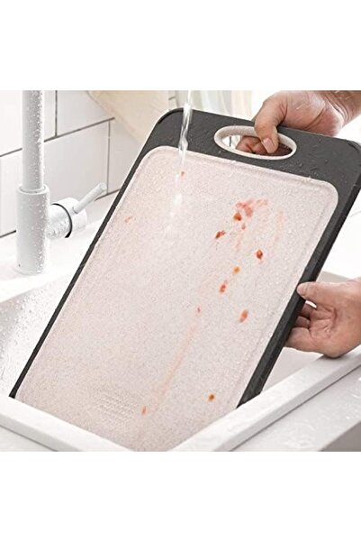 Generic Stainless Steel Double-Sided Cutting Board with Wheat Straw PP & Easy-Grip Handle