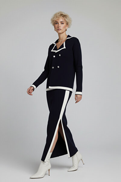 buğrahayalin Women's Knitwear Jacket Skirt Two-Piece Set