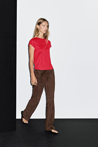 Massimo Dutti %100 merserize pamuklu kısa kollu t-shirt