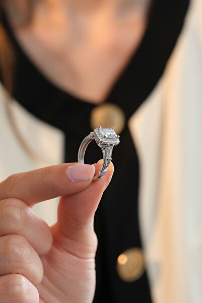 Kiriş Gümüş 925 Ayar Gümüş Baget Modeli Kadın Gümüş Yüzük