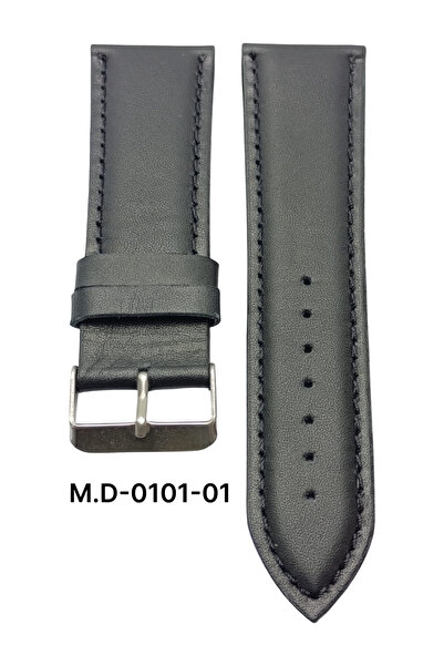 Mrv 26 MM-M.D BOMBELİ SİYAH DÜZ DOĞAL DİKİŞ DERİ KORDON
