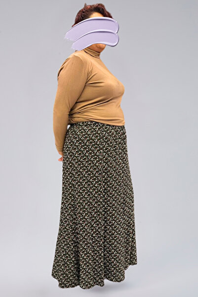 MAKSEN TEKSTİL Pieced Long Prayer Skirt, Viscose Crinkle 8 Piece Long Women's Skirt