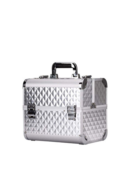 Cosmeticos Large bag with organizer | Diamond 3D | SILVER | size L