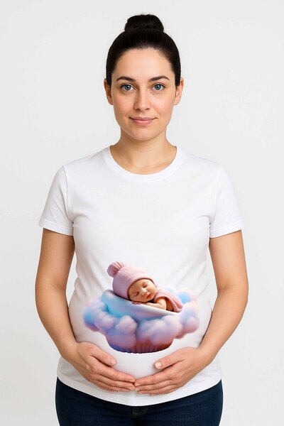 SEDİRLİ femeie însărcinată cu imprimeu bumbac tricou țesătură bumbac moale