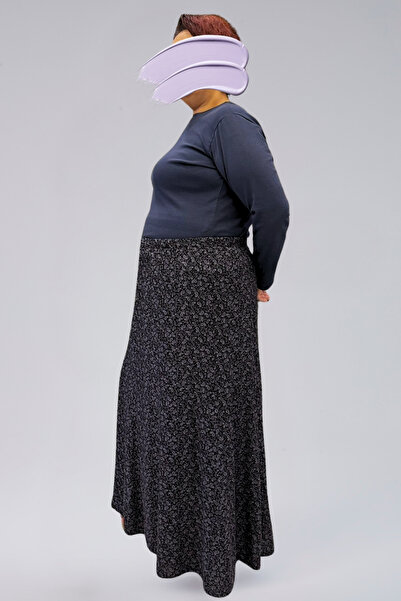 MAKSEN TEKSTİL Pieced Long Prayer Skirt, Viscose Flowered 8 Pieces Long Women's Skirt