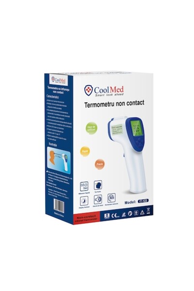 Cool Med Non-Contact Infrared Thermometer, High Accuracy and Fast Measurement 0.5s
