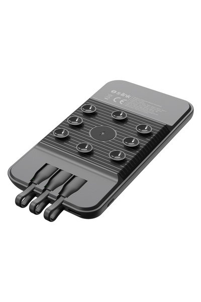 S-LINK IP-G150W 10000mAh Dahili Kablolu Gizli Ledli Siyah Vantuz+Stand Kablos...