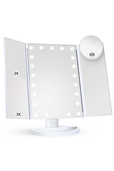 Arabest مرآة مكياج قابلة للطي، مزودة بخاصية تكبير 1×2×3×، مزودة بخاصية التحكم...