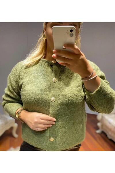 hedef giyim Yumoş Crew Neck Buttoned Cardigan