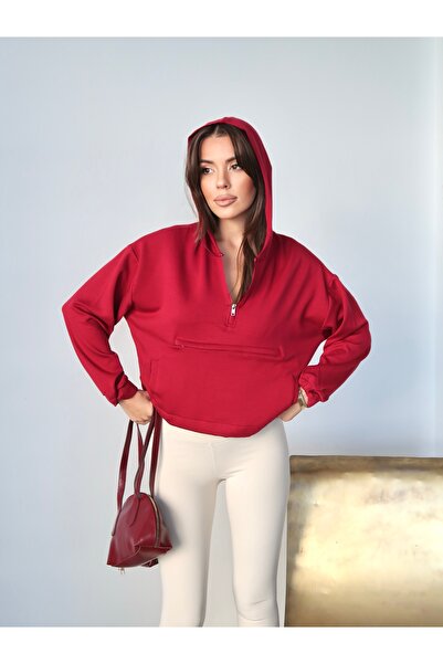 Paw Garage Women's Kangaroo Pocket Half Zip Sweat