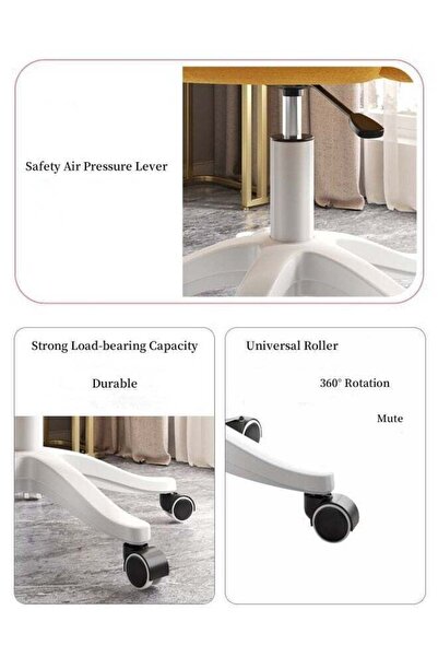 Generic 360 Degrees Adjustable Home Chair Petal-Shaped Backrest Vanity Chair with Wheels High Back Comfy