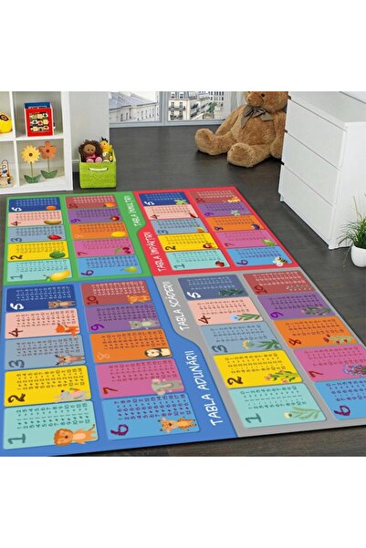 OEM Children's Non-Slip Rug - Multiplication/Division/Addition/Subtraction Table 80x150 cm Multicolor