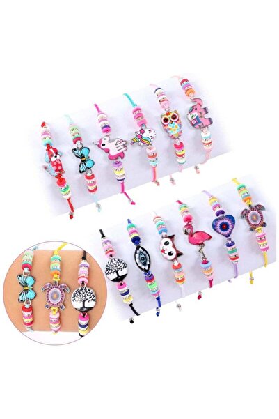 Arabest 12 قطعة من أساور الصداقة على شكل وحيد القرن، أساور مضفرة قابلة للتعدي...