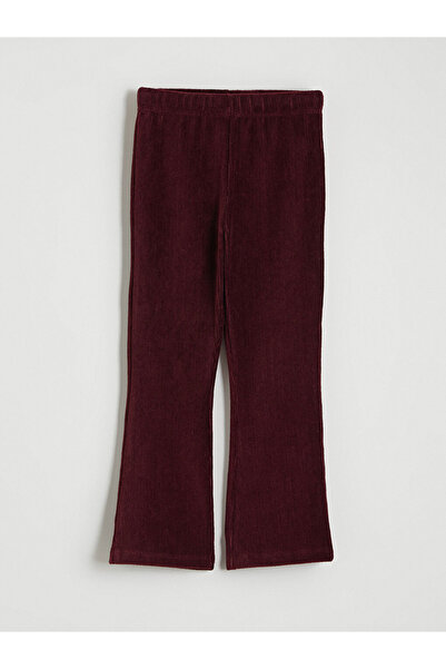 LC Waikiki Kids Plum Velvet Girls' Leggings with Elastic Waist