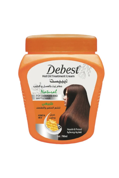 Debest حمام زيت للشعر بالعسل والحليب للشعر التالف والمتقصف، 700 مل -