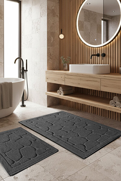 Chilai Home Lino Füme Cotton 2'li Set Pamuklu Banyo Paspas Seti