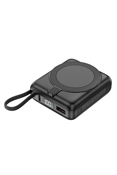 S-LINK M10L 10000mAh Magsafe 15W PD22.5W+QC3.0 18W Siyah Led Logo Şarj Cihazı Powerbank