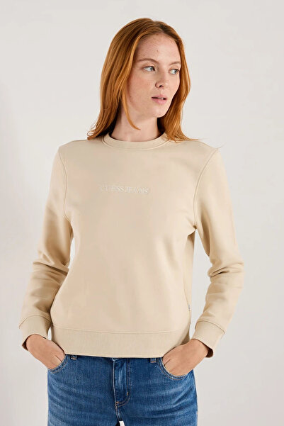 Guess Guesss Γυναικείο Φούτερ Μπεζ W4YQ10KC811-G1W7