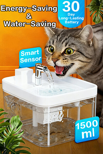 OEM 1.5LCat Water Fountain with Motion Sensor, Ultra Quiet Wireless Automatic Water Dispenser