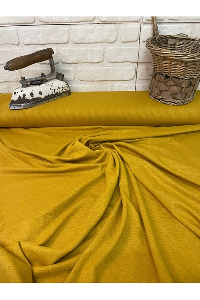 EGE DESIGN Single Jersey Combed Jacquard Cotton Mustard