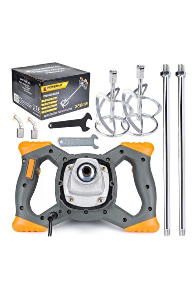 Powermat Malaxor vopsea, amestecator mortar, tencuiala 2600 W cu 2 melci,