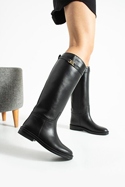 FOLLİNİ Дамски ботуши от естествена кожа, черни