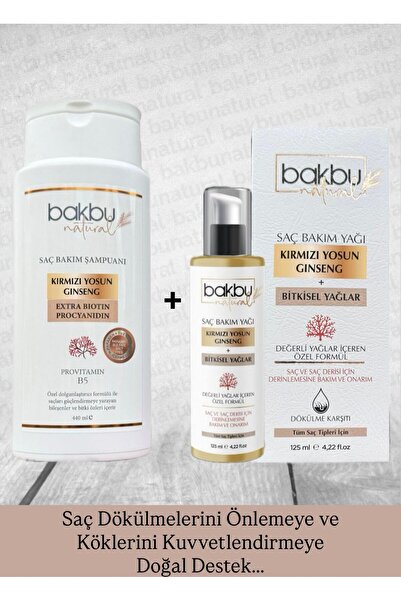 bakbu natural Bakbunatural Saç Bakım Yağı 125 ml.ve Bakbunatural Kırmızı Yosu...