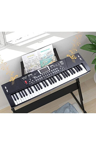 Renvox Mikrofonlu Işıklı 61 Tuşlu Elektronik Piyano Org Adaptör Ritimli Kulla...