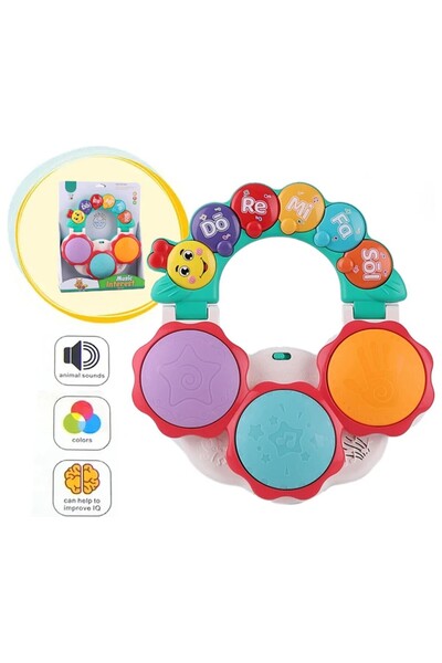 UZUNKAYA HOME Learning Fun 2in1 Piyanolu Sesli Aktivite Oyuncağı Davul Eğitic...