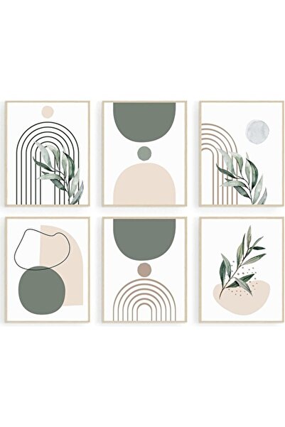 ALAYRA International Boho Framed Wall Art Prints - Abstract Geometric Botanic...