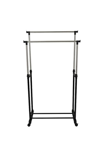 Sani Oliver mobile coat rack 80x43x85 cm stainless steel and plastic, Black