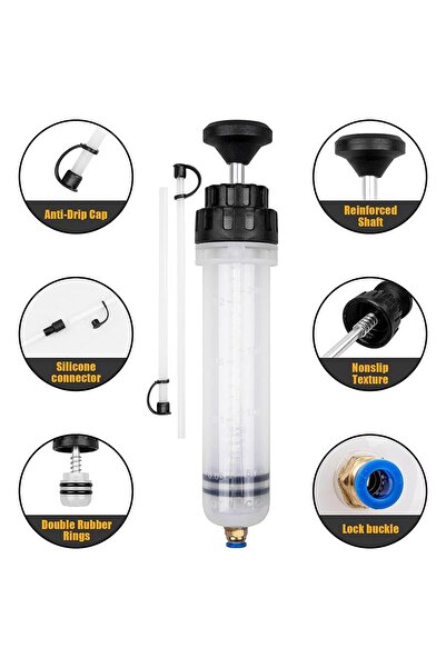 JZS Automotive Fluid Extractor Pump Manual Fuel Suction Syringe 200 CC