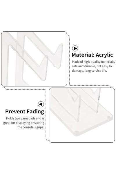 JZS 2-Tier Game Controller & Headphone Stand, Clear Acrylic, Compatible with Switch/PS5/PS4/Xbox