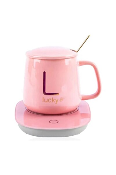 ARTC Ceramic heated mug set, gold lettering, 350 ml, Pink