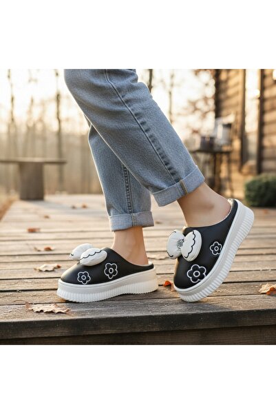 OEM Women's fluffy slippers, with decorative bow, for indoors or short outdoor outings, L736