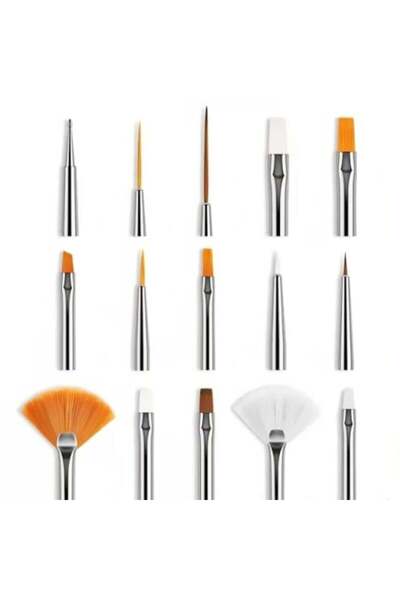 Cosmeticos Set profesional de 15 pensule pentru unghii și gel