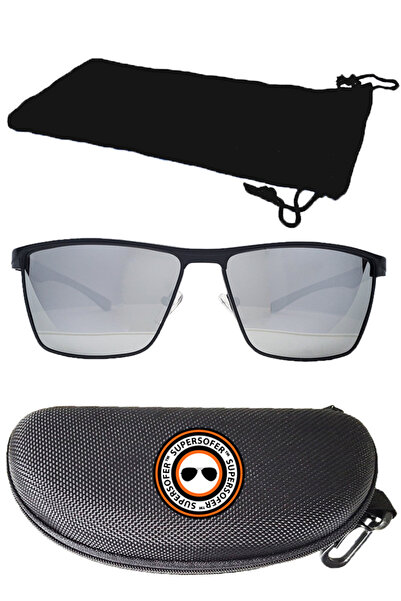 Supersofer Ochelari de condus ziua, SUPERSOFER® Model Pilot, rama din aluminiu, polarizati, lentile argintii