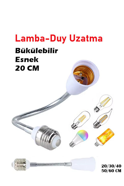 ANKTEK E27 Lamba / Duy Uzatma Metal Esnek Bükülebilir - 20 CM -