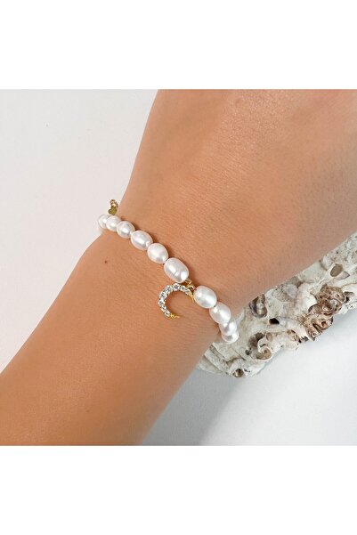 Moonlight Jewelry Brățară „Semilună cu perle” – Perle de cultură