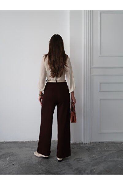 Paw Garage Women's Nova Modal Textured Pleated Palazzo Pants