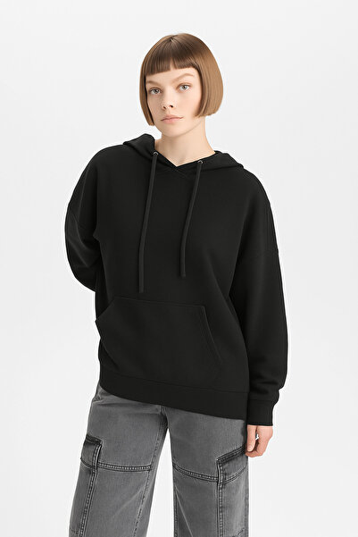 DeFacto Coool Oversize Wide Fit Crew Neck Thick Basic Plain Sweatshirt A4177Ax23Wn
