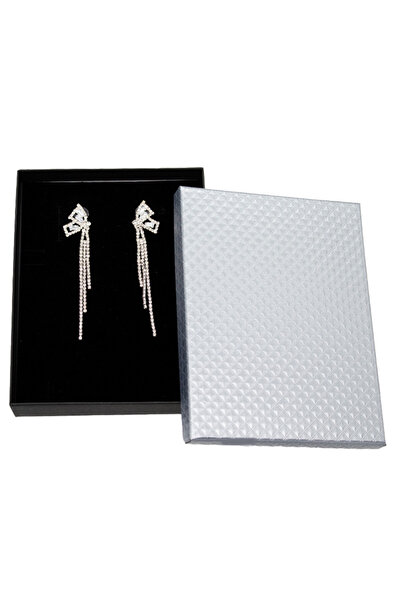 velve Long earrings with semi-precious stones, Butterfly, in gift box, silver