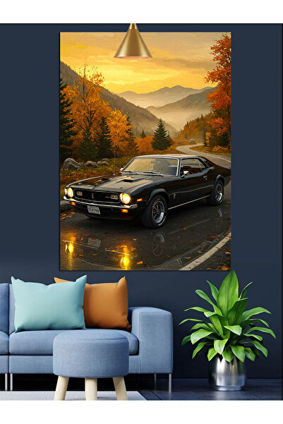 KanvasSepeti Toamnă neagră Pictură în ulei de înaltă calitate texturat Canvas...