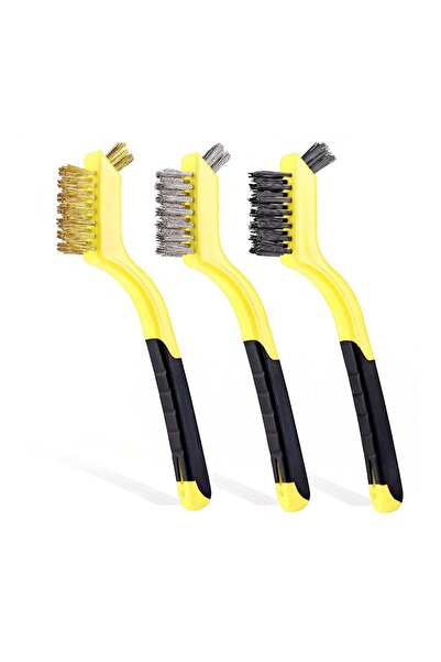 JZS مجموعة فرشاة سلكية من 3 قطع من النايلون والنحاس والفولاذ المقاوم للصدأ لإ...